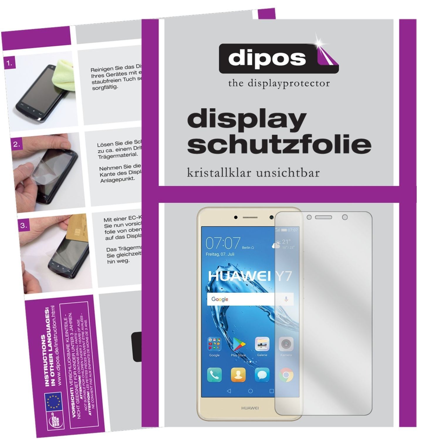 6x Schutzfolie klar für Huawei Y7 (2017) Display-S (1)