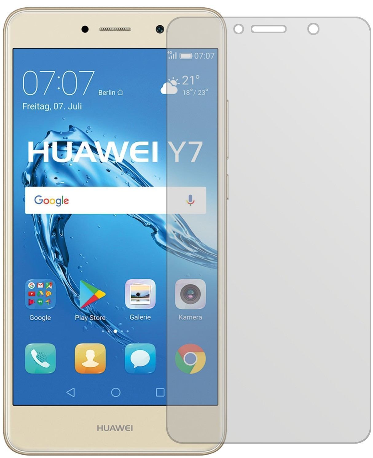 2x Schutzfolie matt für Huawei Y7 (2017) Display-S (2)