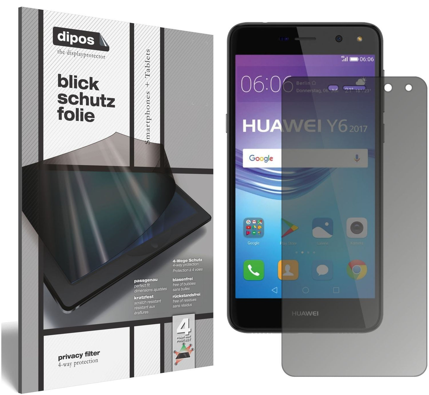 Blickschutzfolie für Huawei Y6 (2017) matt Schutzf (1)