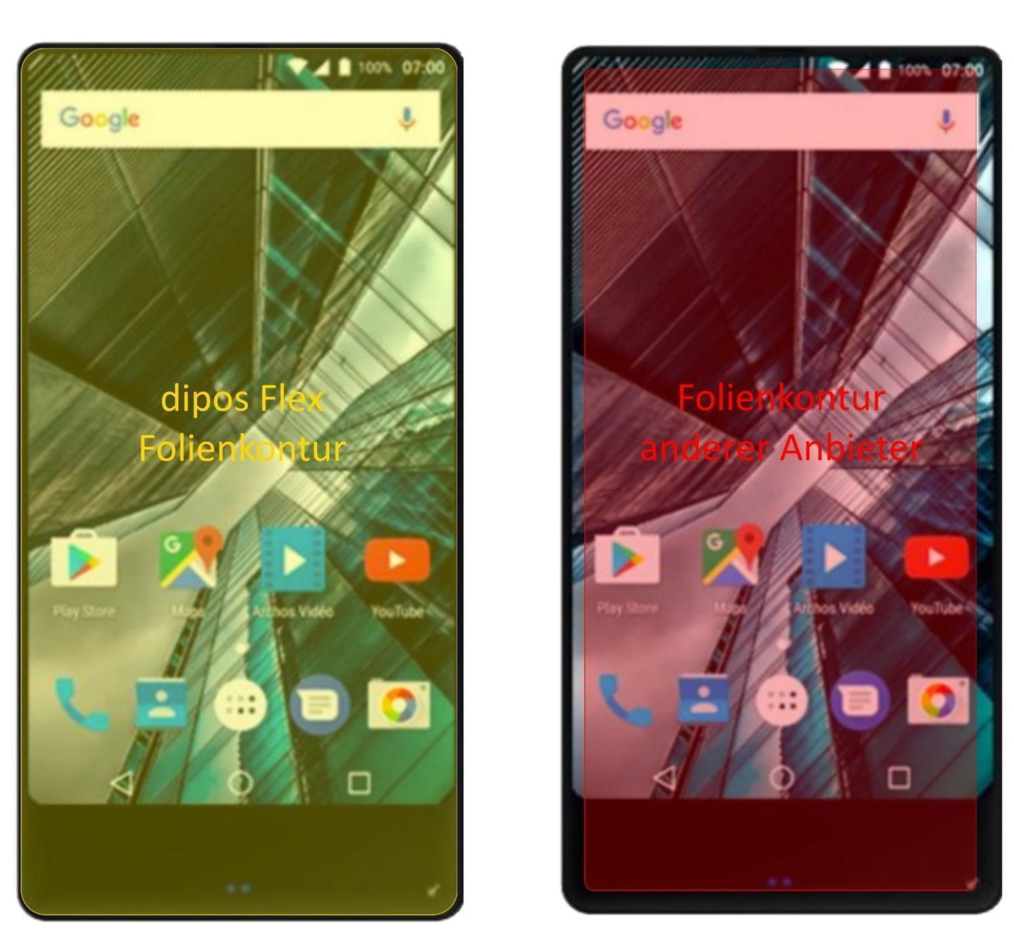 3x 3D Full Cover Schutzfolie für Archos Sense 55 S (2)