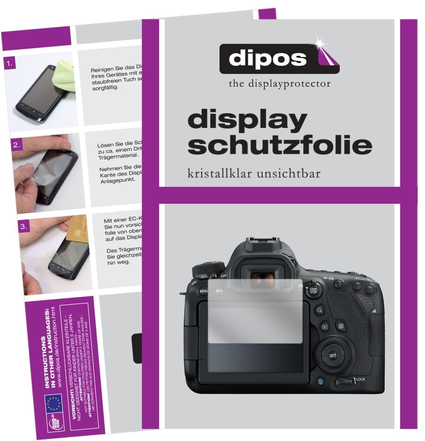 6x Schutzfolie klar für Canon EOS 6D Mark II Displ (1)
