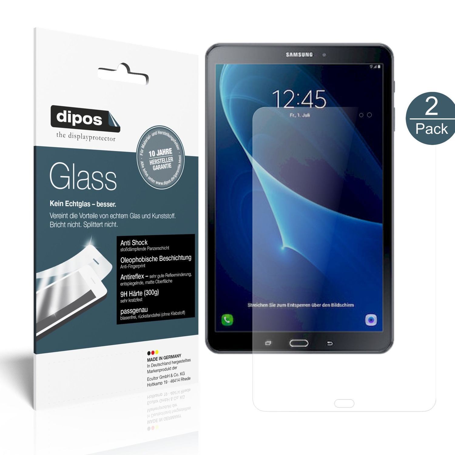 2x 9H Schutzfolie matt für Samsung Galaxy Tab A 10 (2)