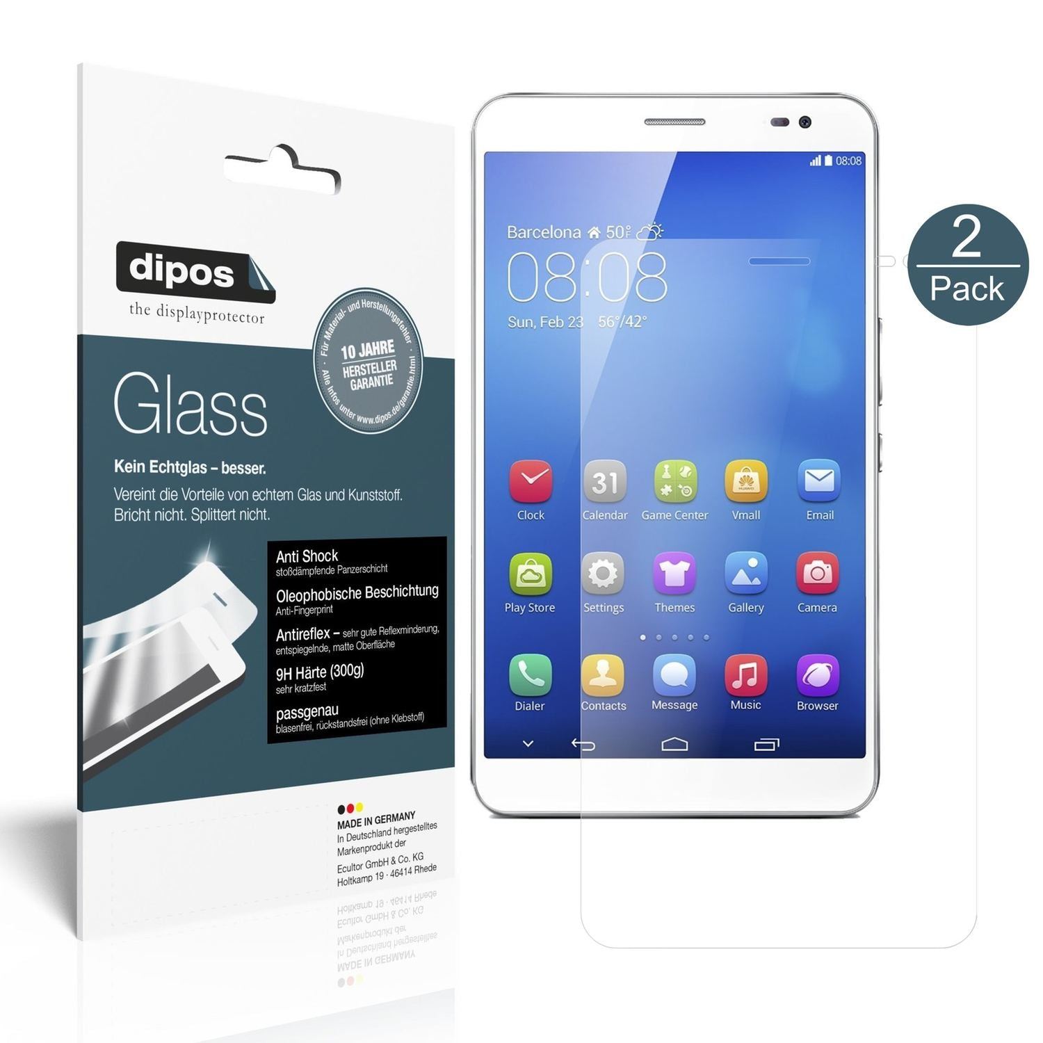 2x 9H Schutzfolie matt für Huawei MediaPad X1 / X2 (2)