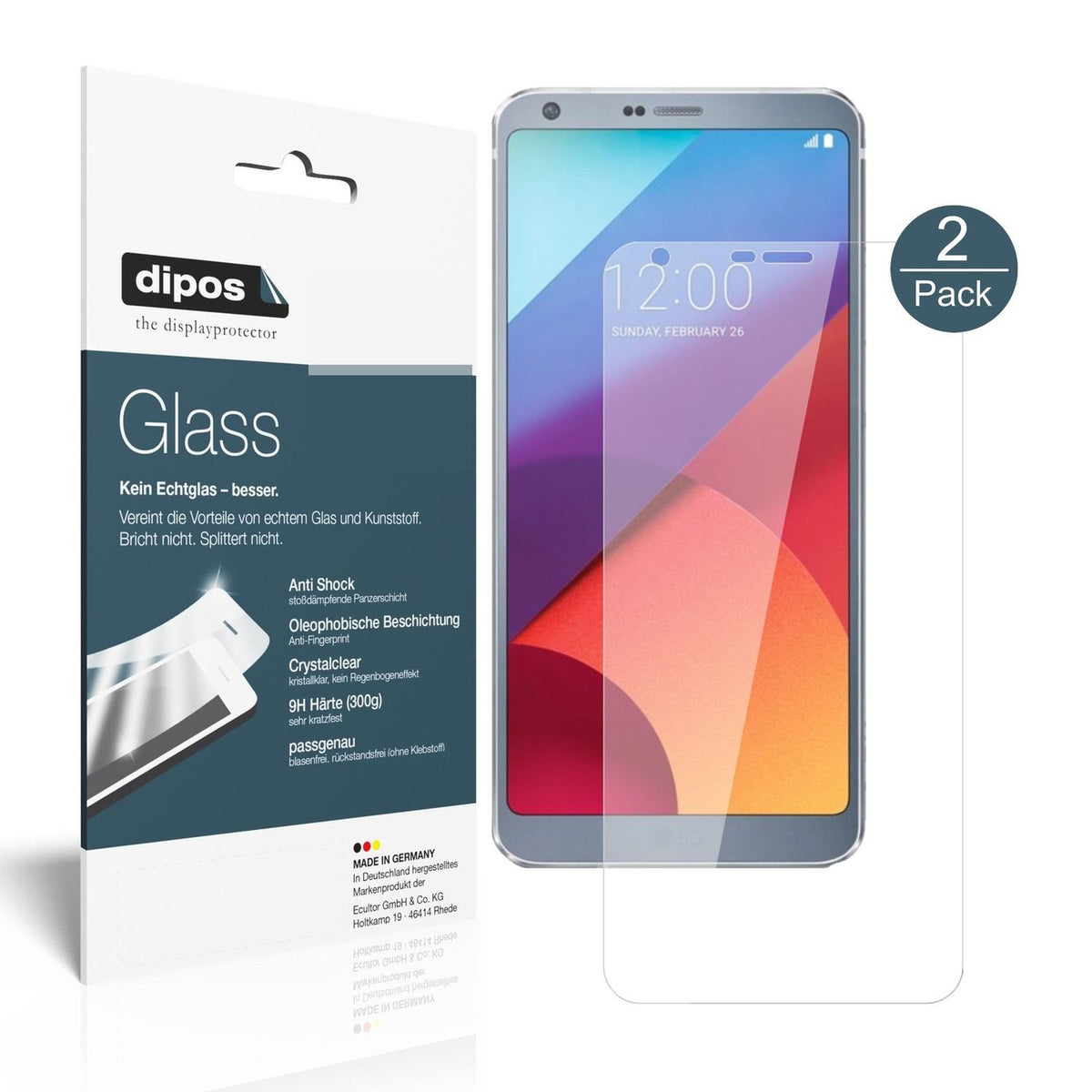 2x 9H Schutzfolie für LG G6 Pro Panzerfolie (1)