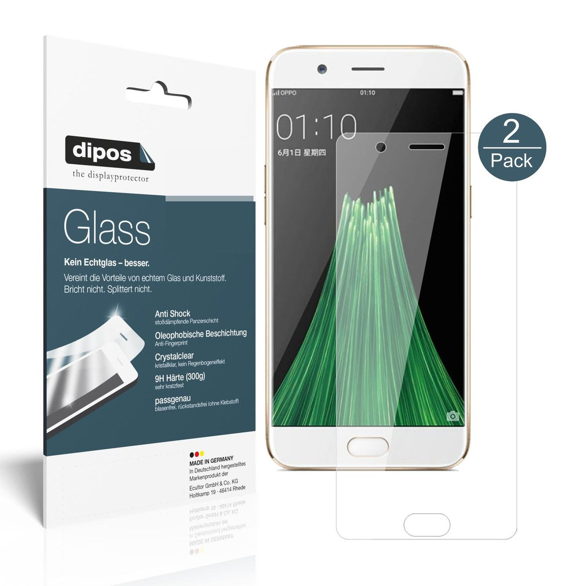 2x 9H Schutzfolie für Oppo R11 Panzerfolie (1)
