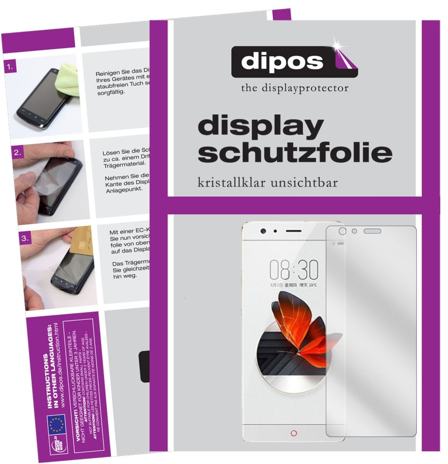 2x Schutzfolie klar für ZTE Nubia Z17 Display-Schu (1)