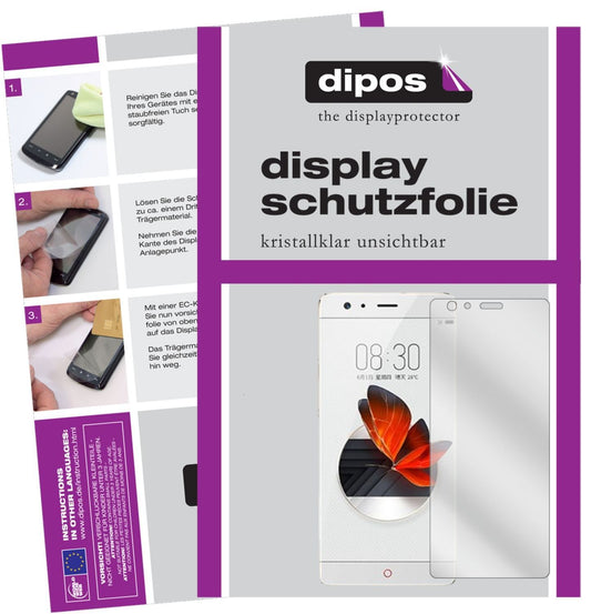 2x Schutzfolie klar für ZTE Nubia Z17 Display-Schu (1)