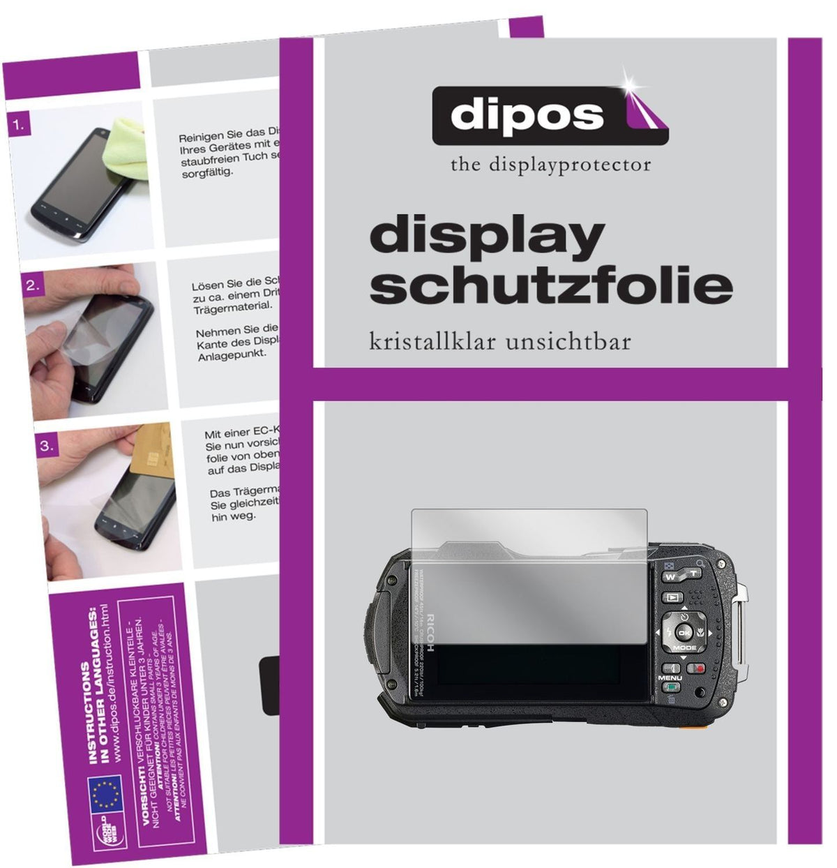 6x Schutzfolie klar für Ricoh WG-50 Display-Schutz (1)