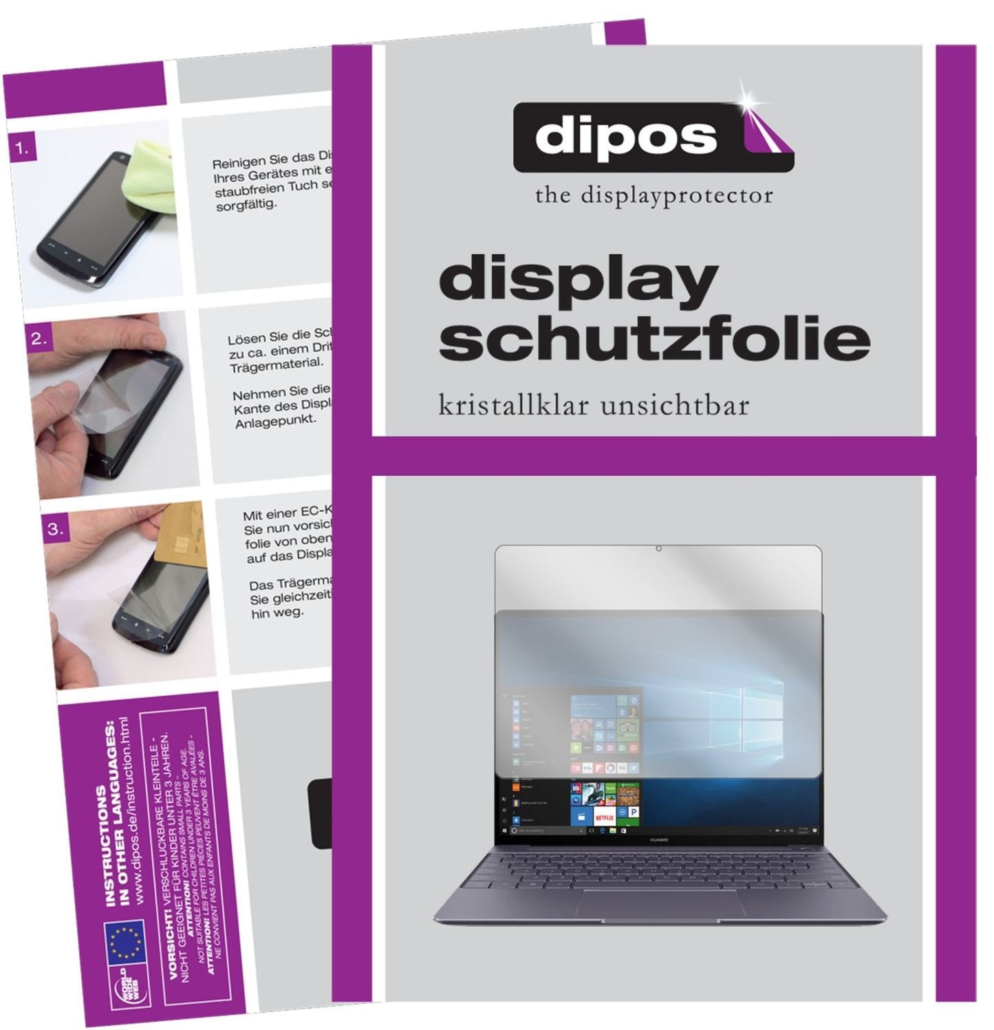 2x Schutzfolie klar für Huawei MateBook X Display- (1)