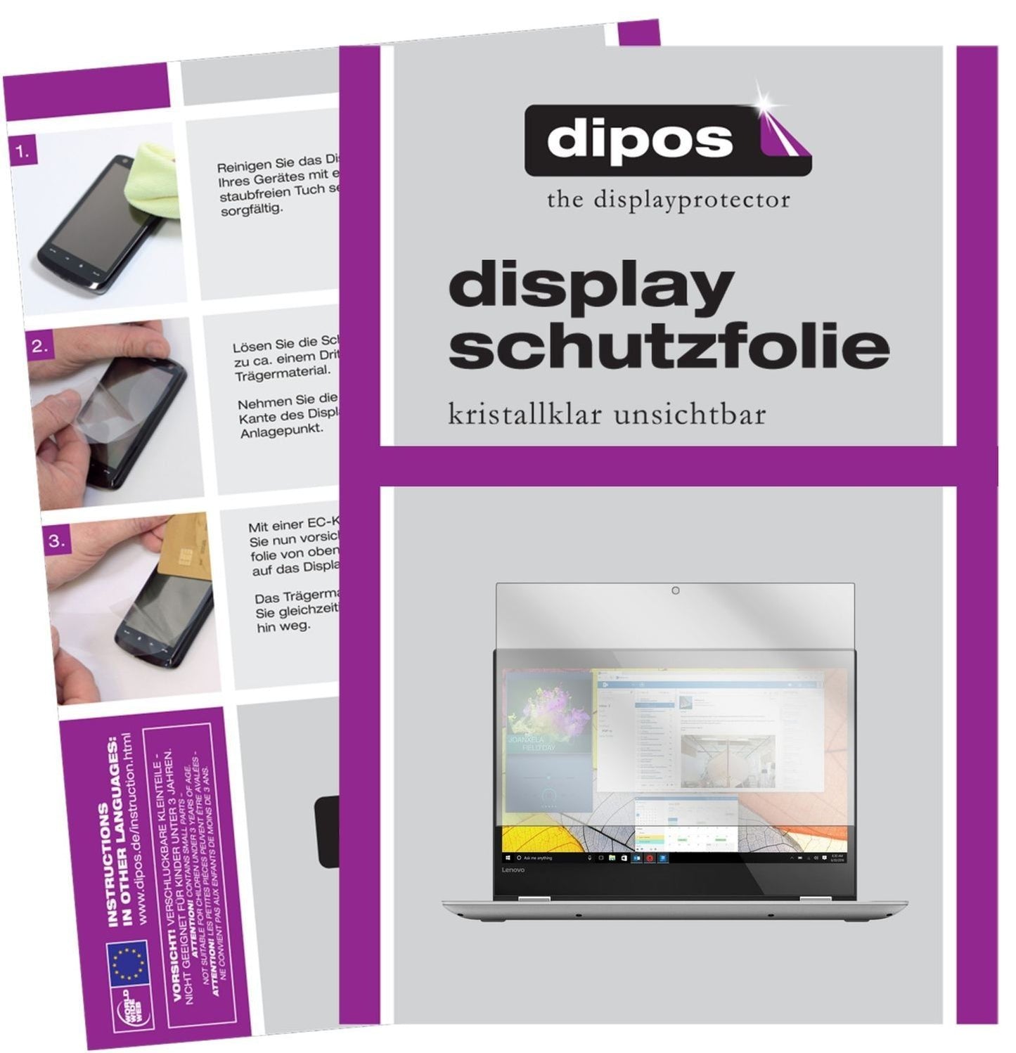 2x Schutzfolie klar für Lenovo Yoga 520 Display-Sc (1)