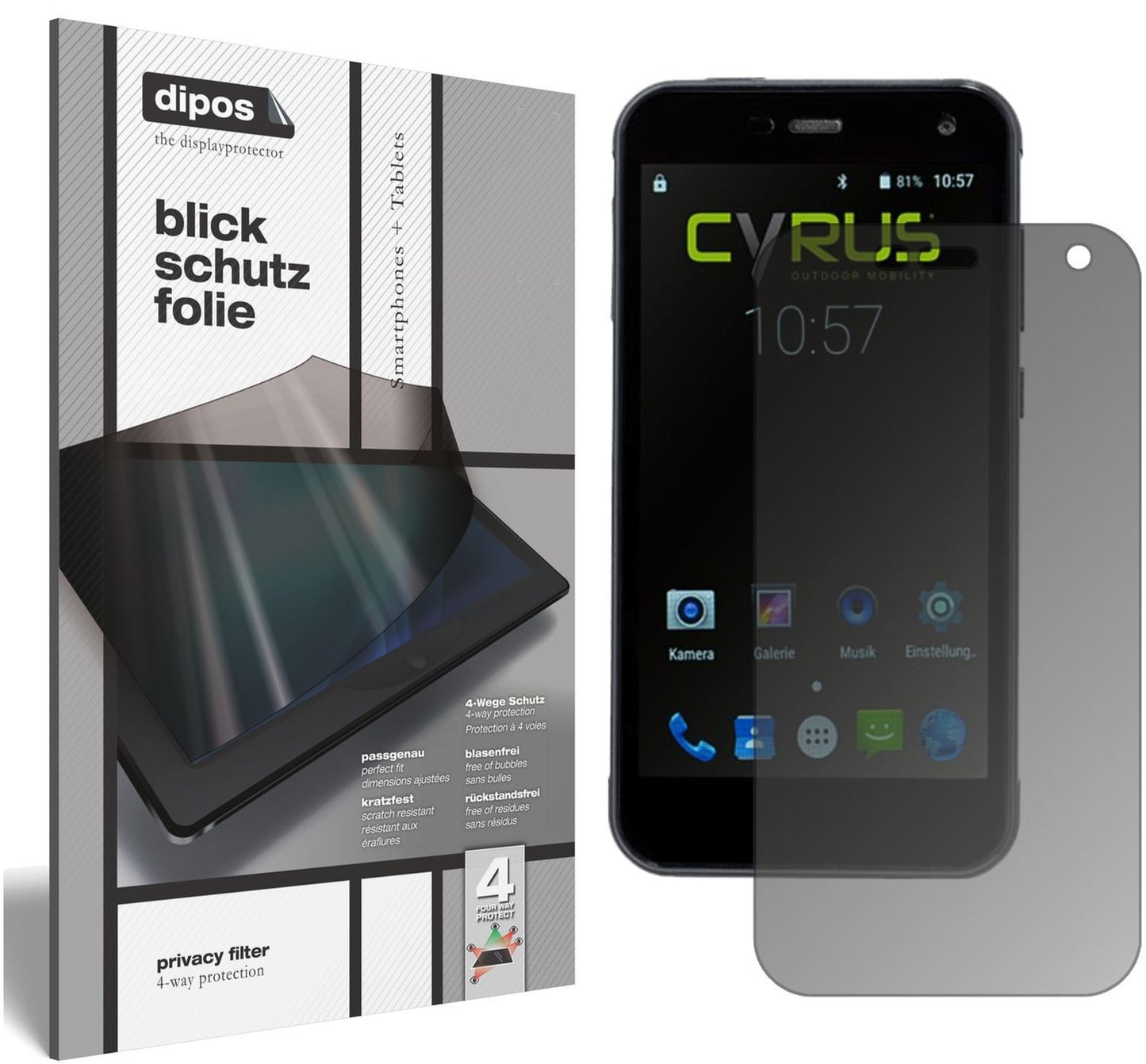 Blickschutzfolie für Cyrus CS 28 matt Schutzfolie  (1)