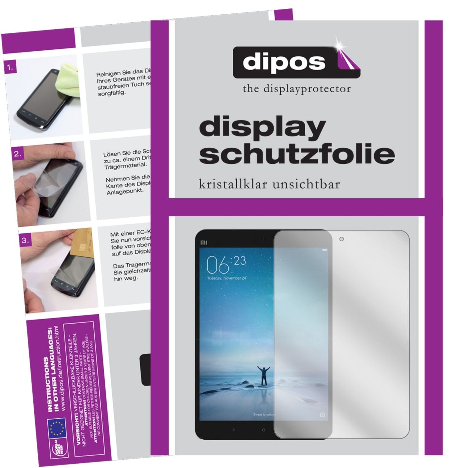 2x Schutzfolie klar für Xiaomi Mi Pad 3 Display-Sc (1)