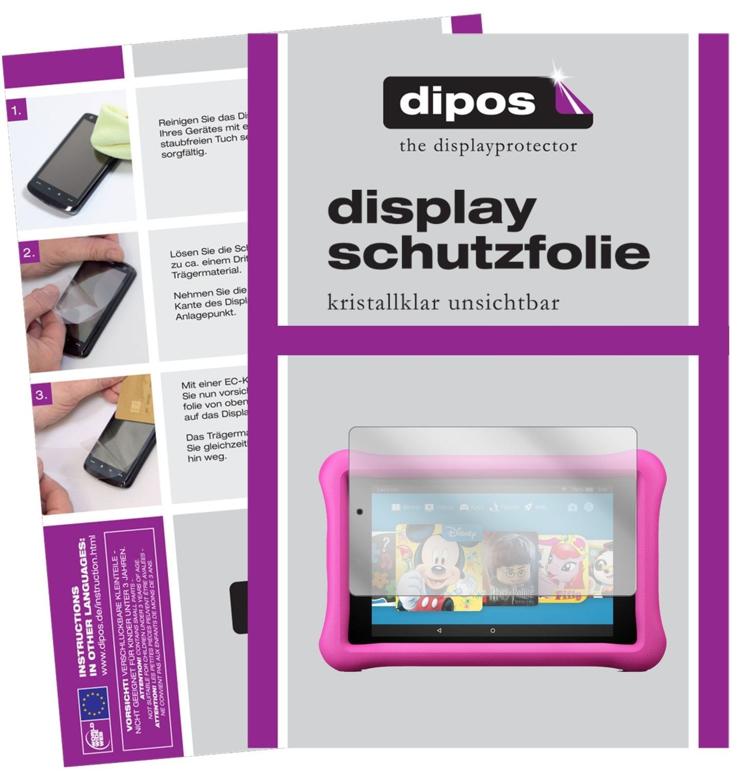 2x Schutzfolie klar für Amazon Fire HD 8 Kids Edit (1)