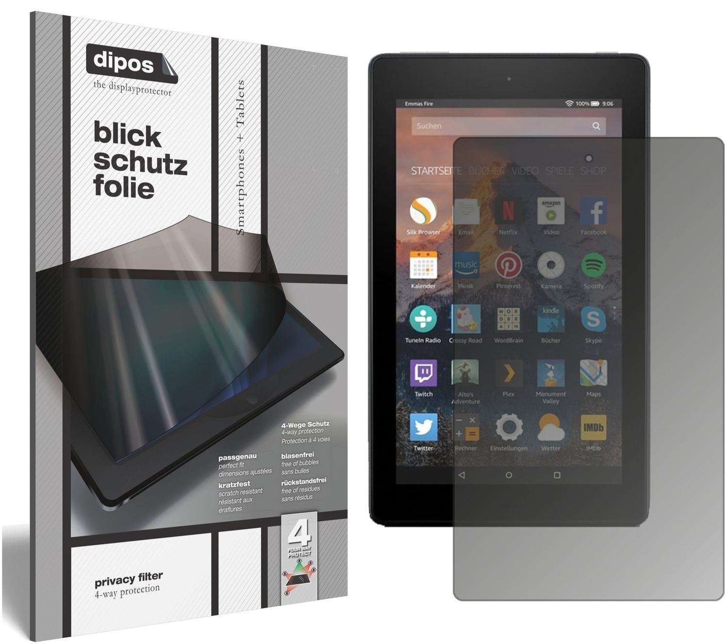 Blickschutzfolie für Amazon Fire HD 8 (2017) matt  (1)