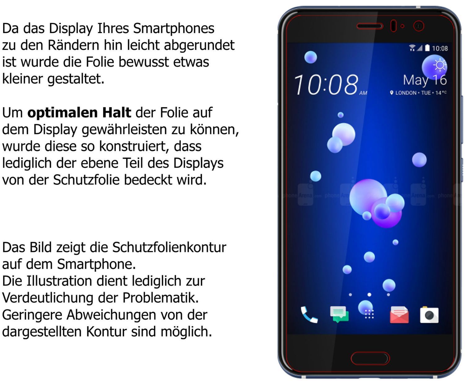 2x 9H Schutzfolie matt für HTC U11 Panzerfolie (9)