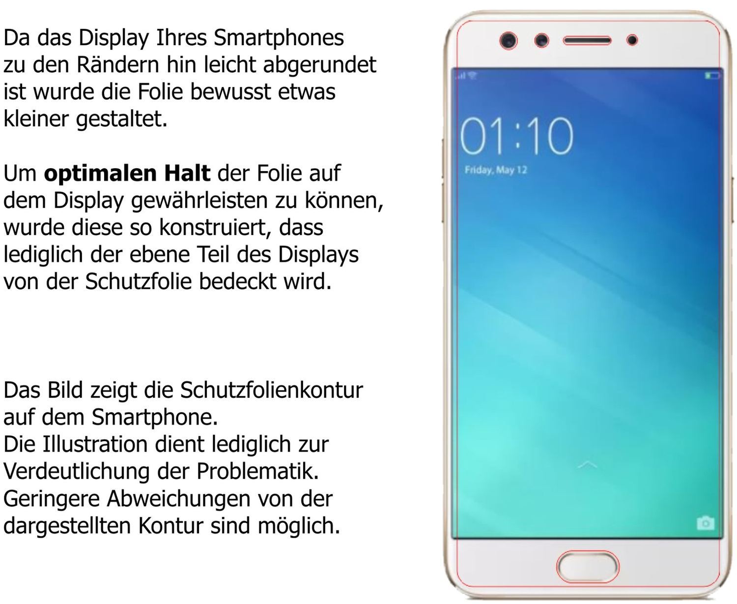 Blickschutzfolie für Oppo F3 matt Schutzfolie Priv (5)