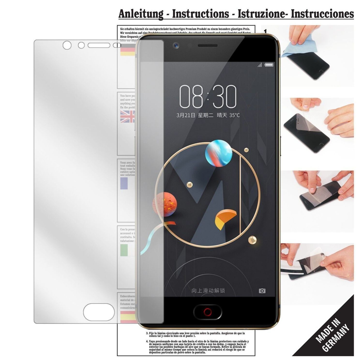 6x Schutzfolie klar für ZTE Nubia M2 Lite Display- (1)