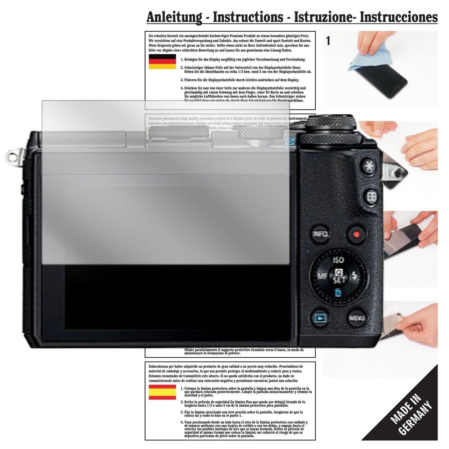 6x Schutzfolie klar für Canon EOS M6 Display-Schut (1)