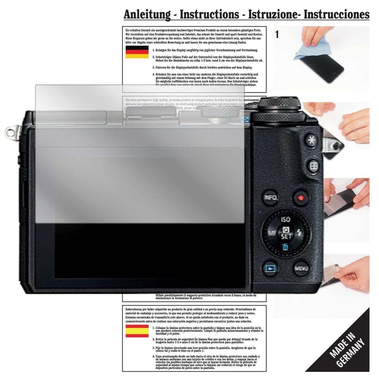 6x Schutzfolie klar für Canon EOS M6 Display-Schut (1)