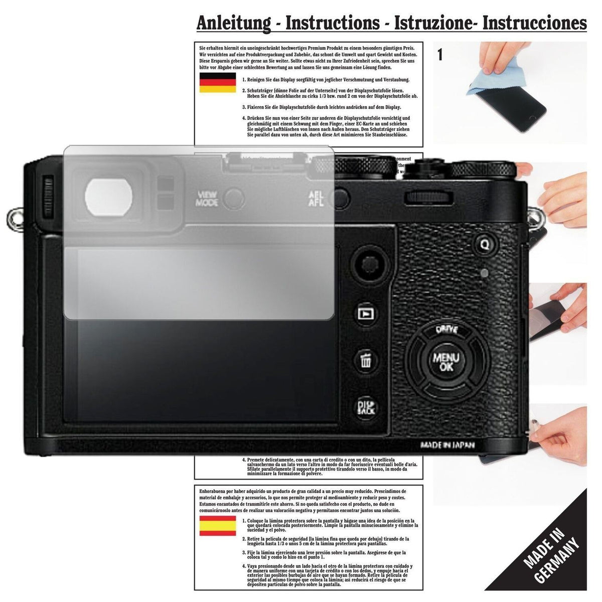 6x Schutzfolie klar für Fujifilm X100F Display-Sch (1)