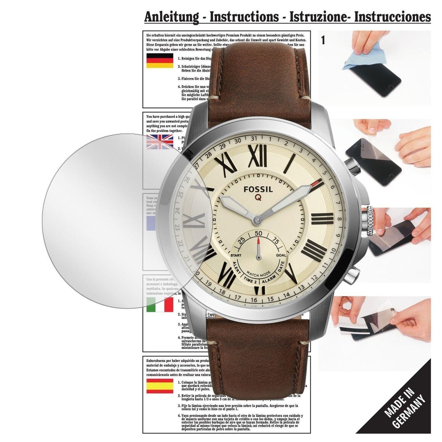 6x Schutzfolie klar für Fossil Q Grant (TPU) Displ (1)