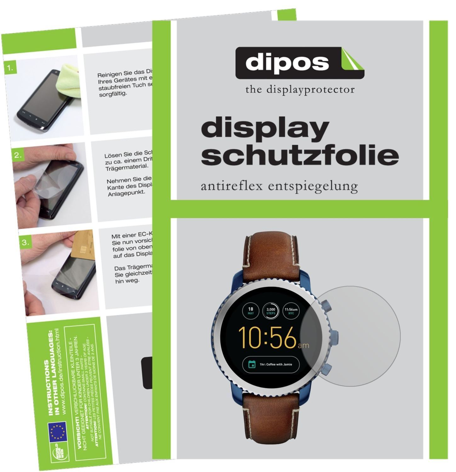 6x Schutzfolie matt für Fossil Q Explorist Display (1)