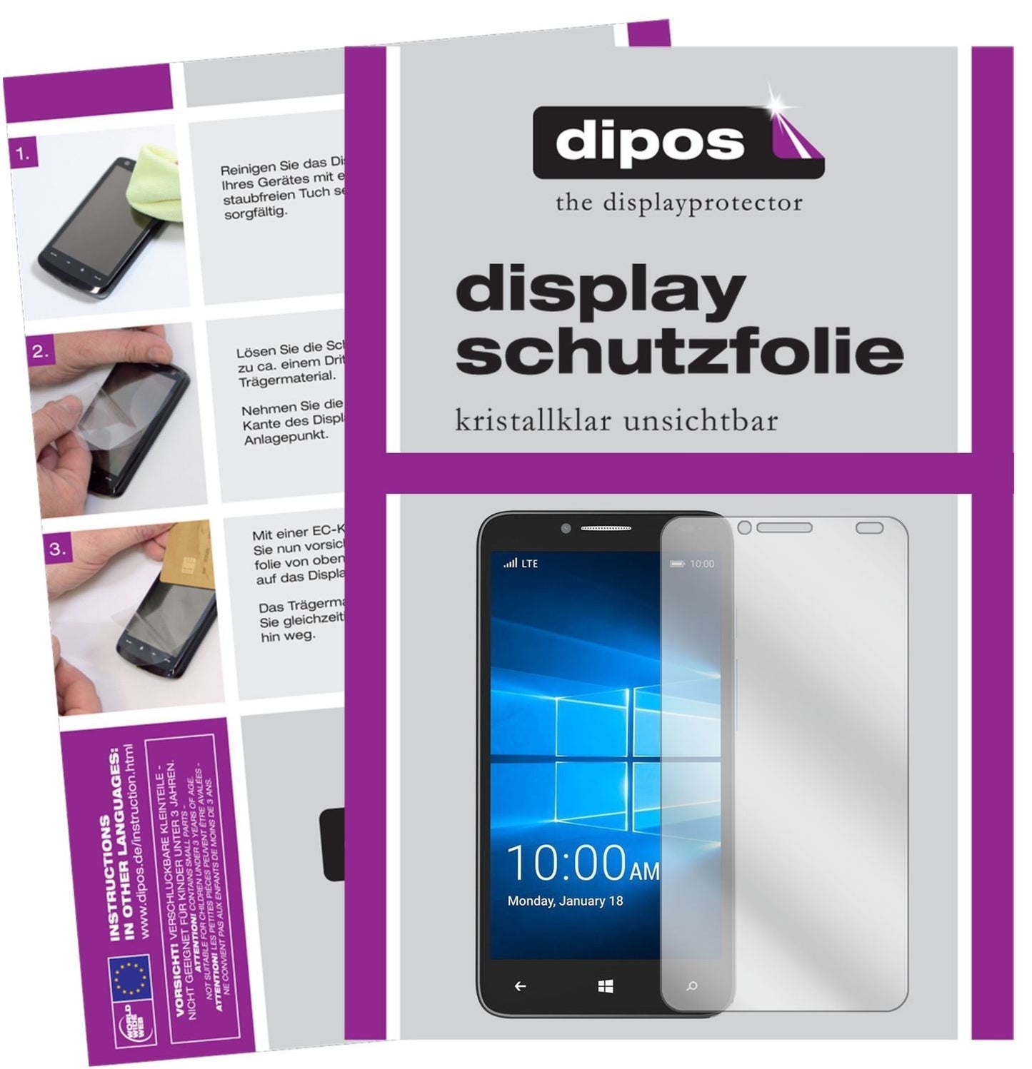 6x Schutzfolie klar für Alcatel Idol 4 Pro Display (1)