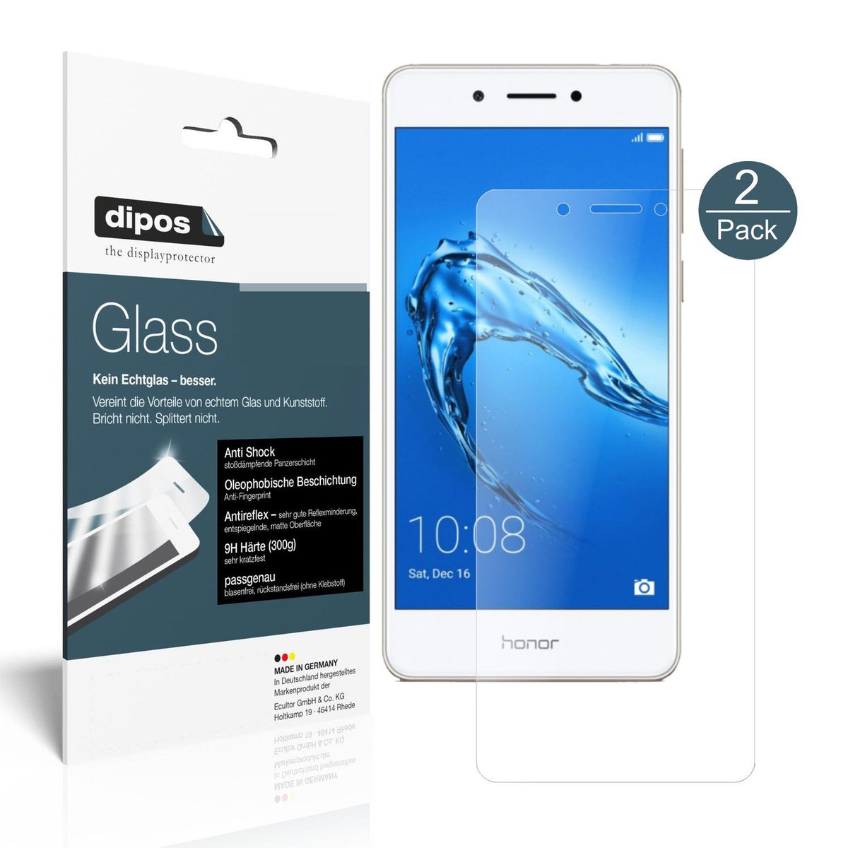 2x 9H Schutzfolie matt für Huawei Honor 6C Panzerf (1)