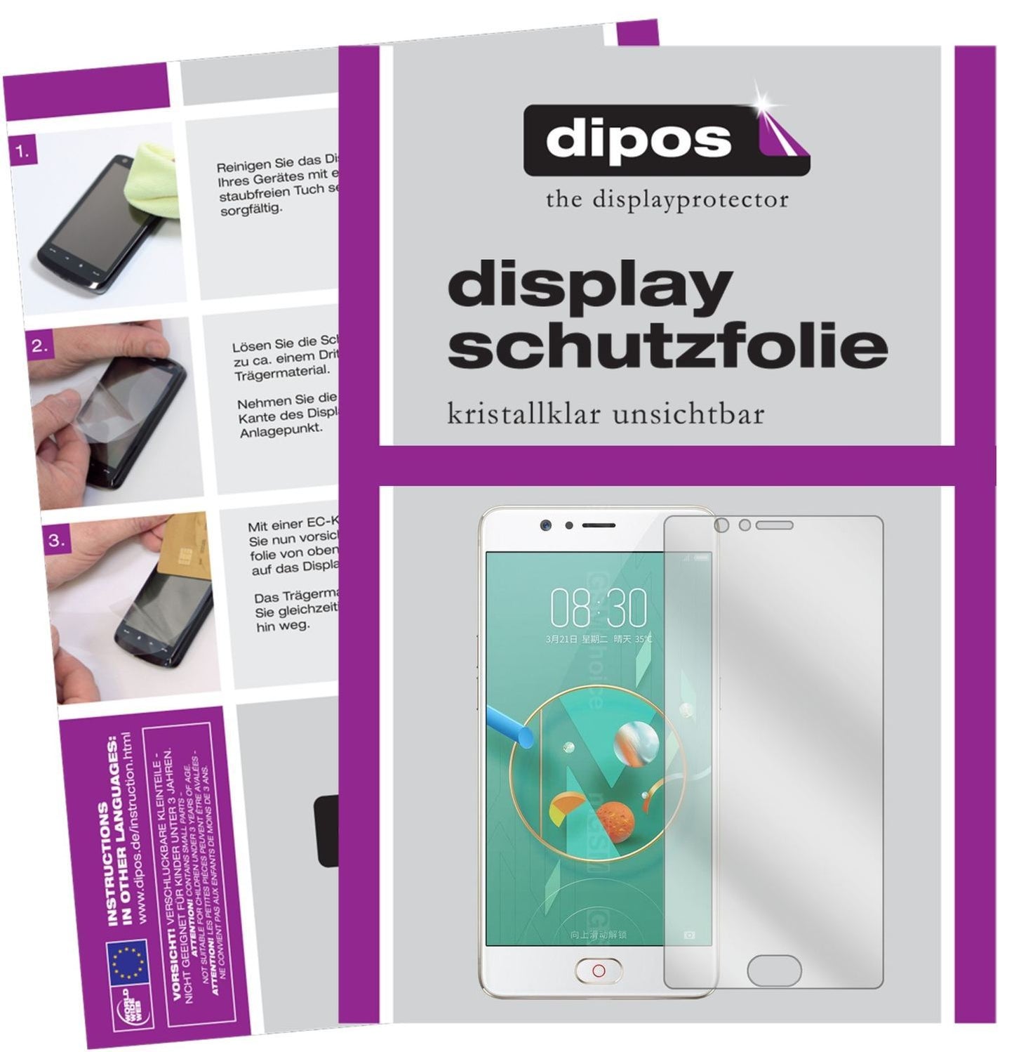 2x Schutzfolie klar für ZTE Nubia M2 Display-Schut (1)