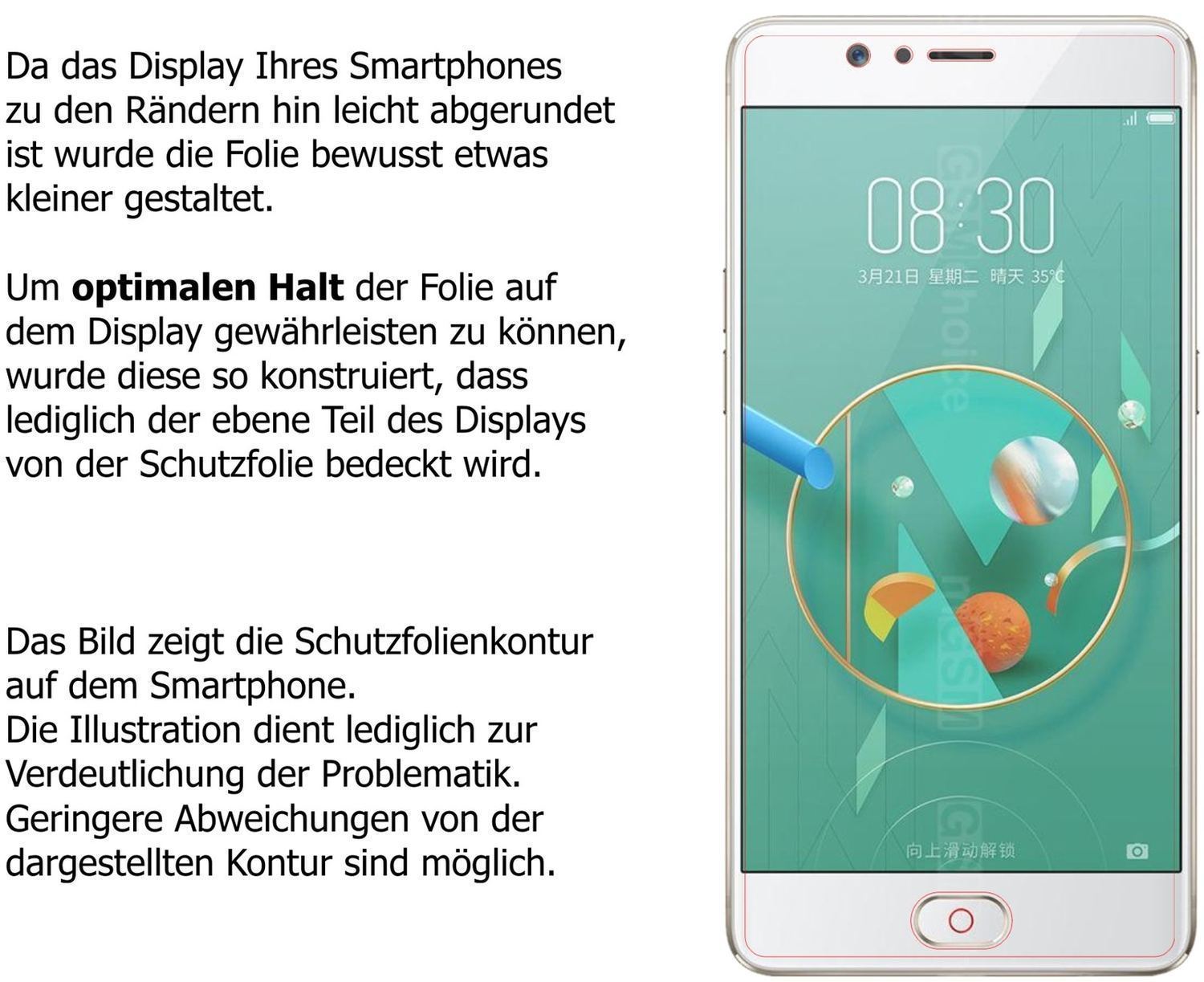 2x Schutzfolie klar für ZTE Nubia M2 Display-Schut (5)
