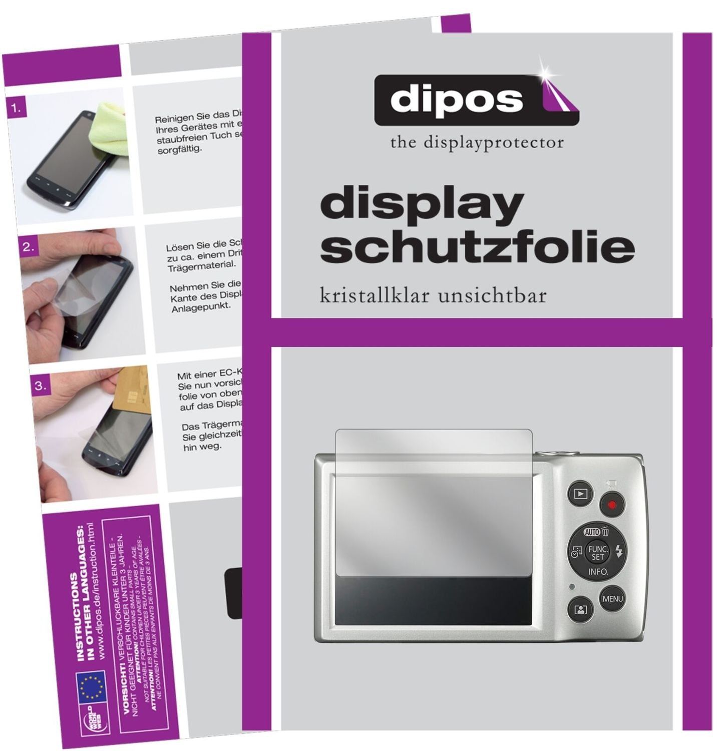 6x Schutzfolie klar für Canon IXUS 185 Display-Sch (1)