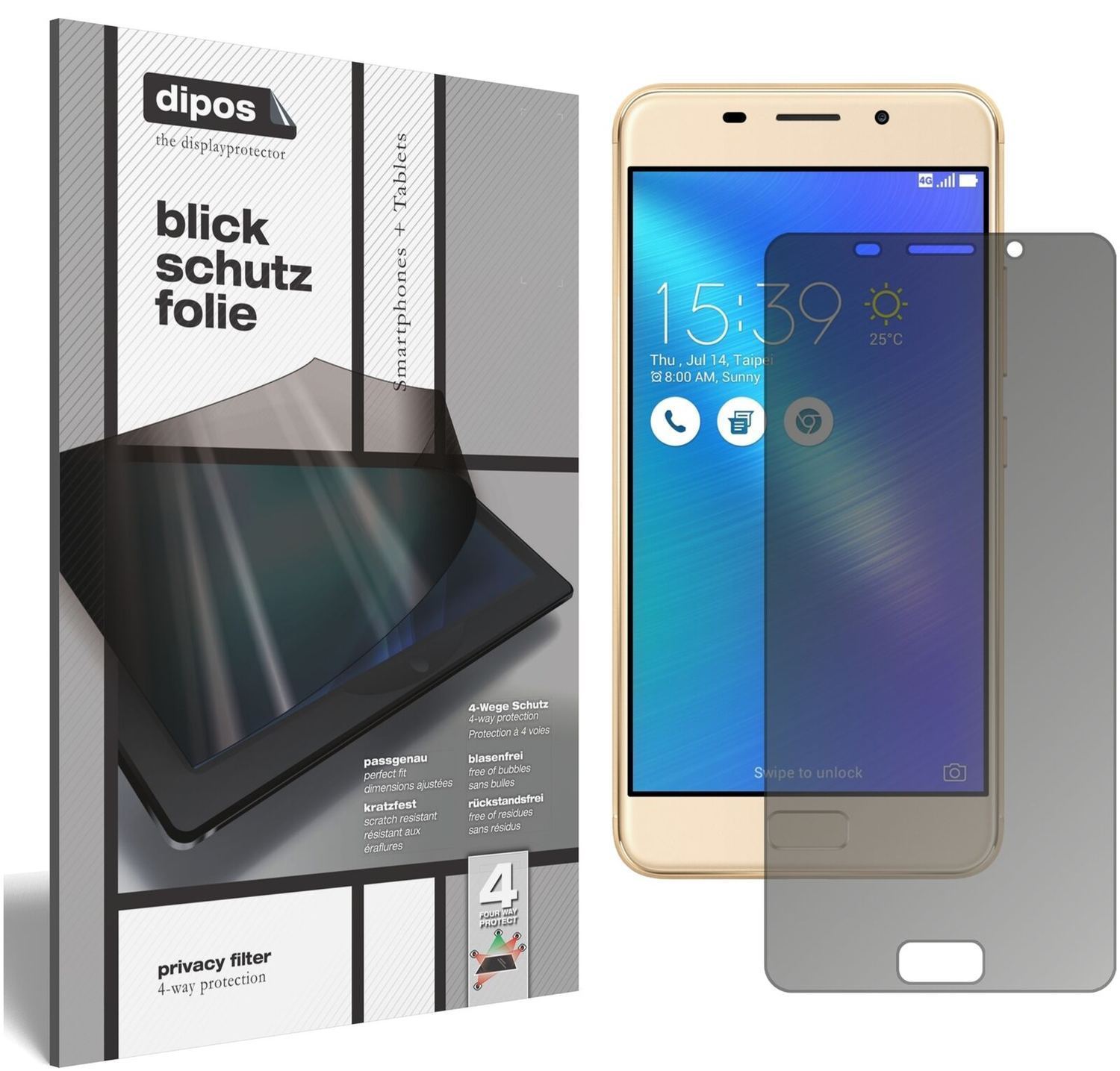 Blickschutzfolie für Asus Zenfone 3S Max matt Schu (1)