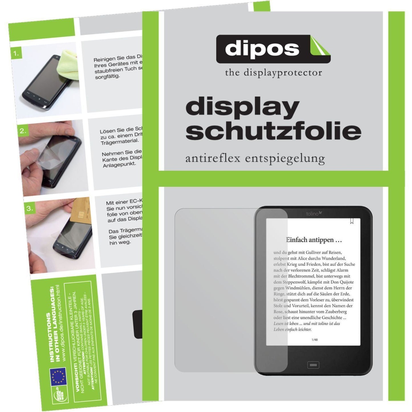2x Schutzfolie matt für Vision 3 HD Tolino Display (1)