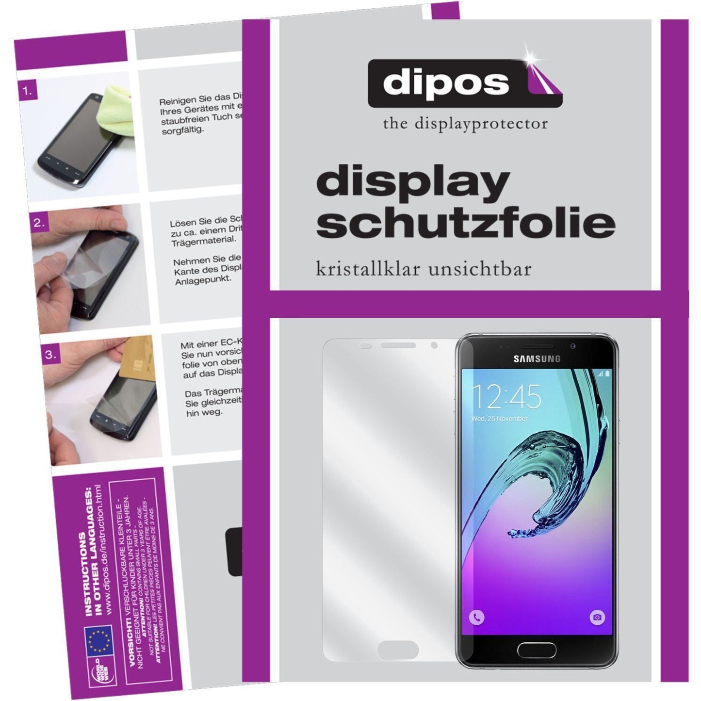 6x Schutzfolie klar für Galaxy A3 (2016) Samsung D (1)