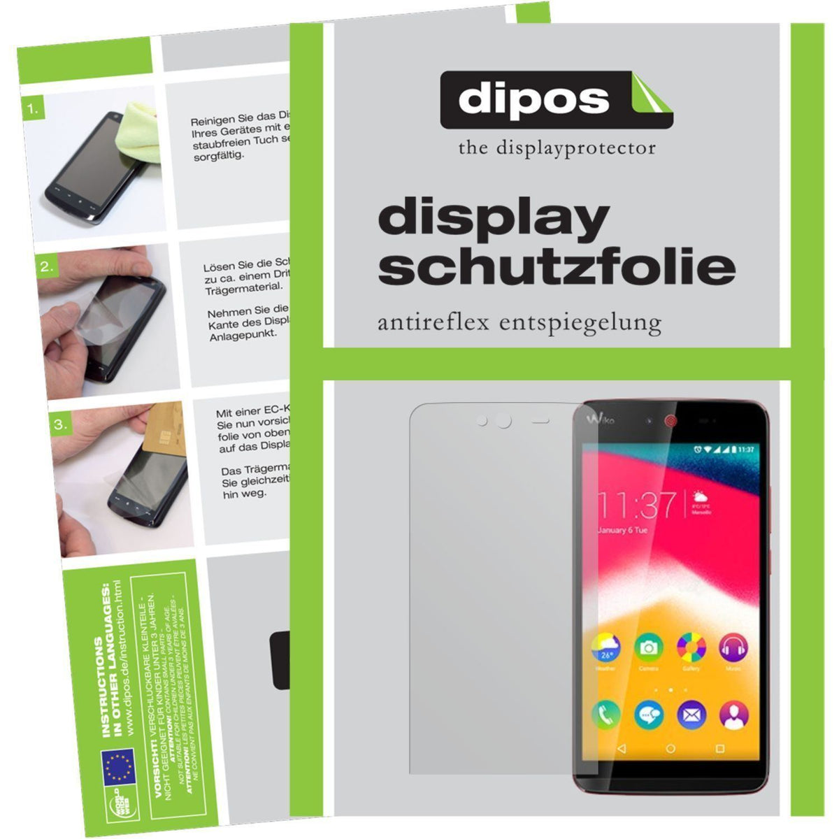 2x Schutzfolie matt für Rainbow Jam Wiko Display-S (1)