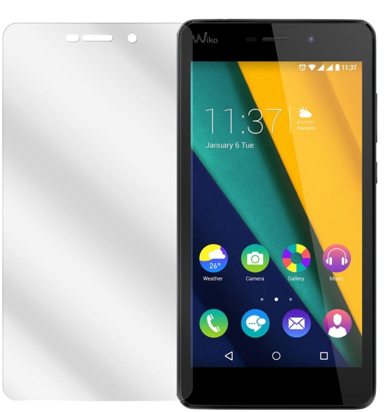 2x Schutzfolie klar für Pulp FAB Wiko Display-Schu (2)
