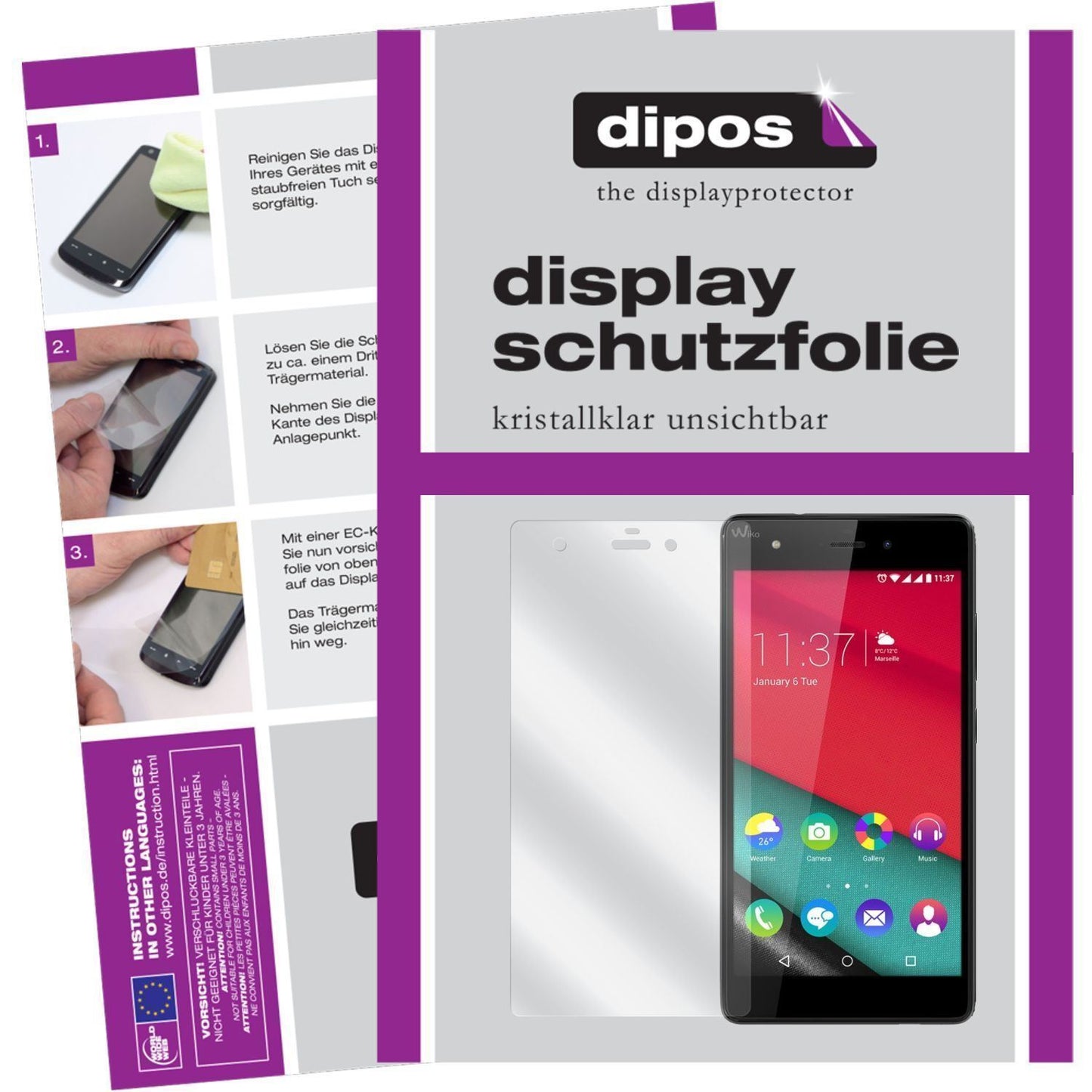 2x Schutzfolie klar für Pulp Wiko Display-Schutzfo (1)