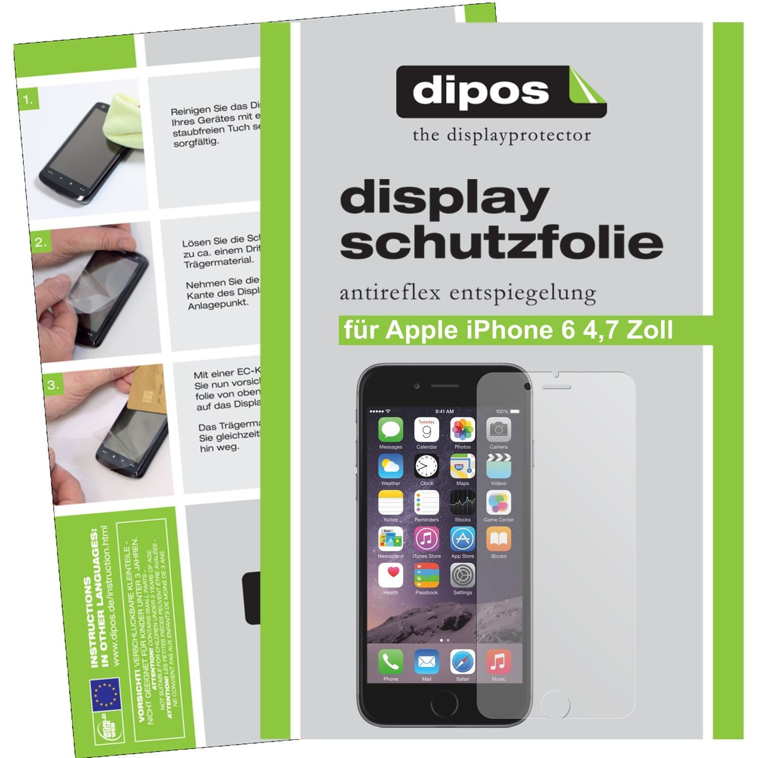 2x Schutzfolie matt für iPhone 6S Apple Display-Sc (1)