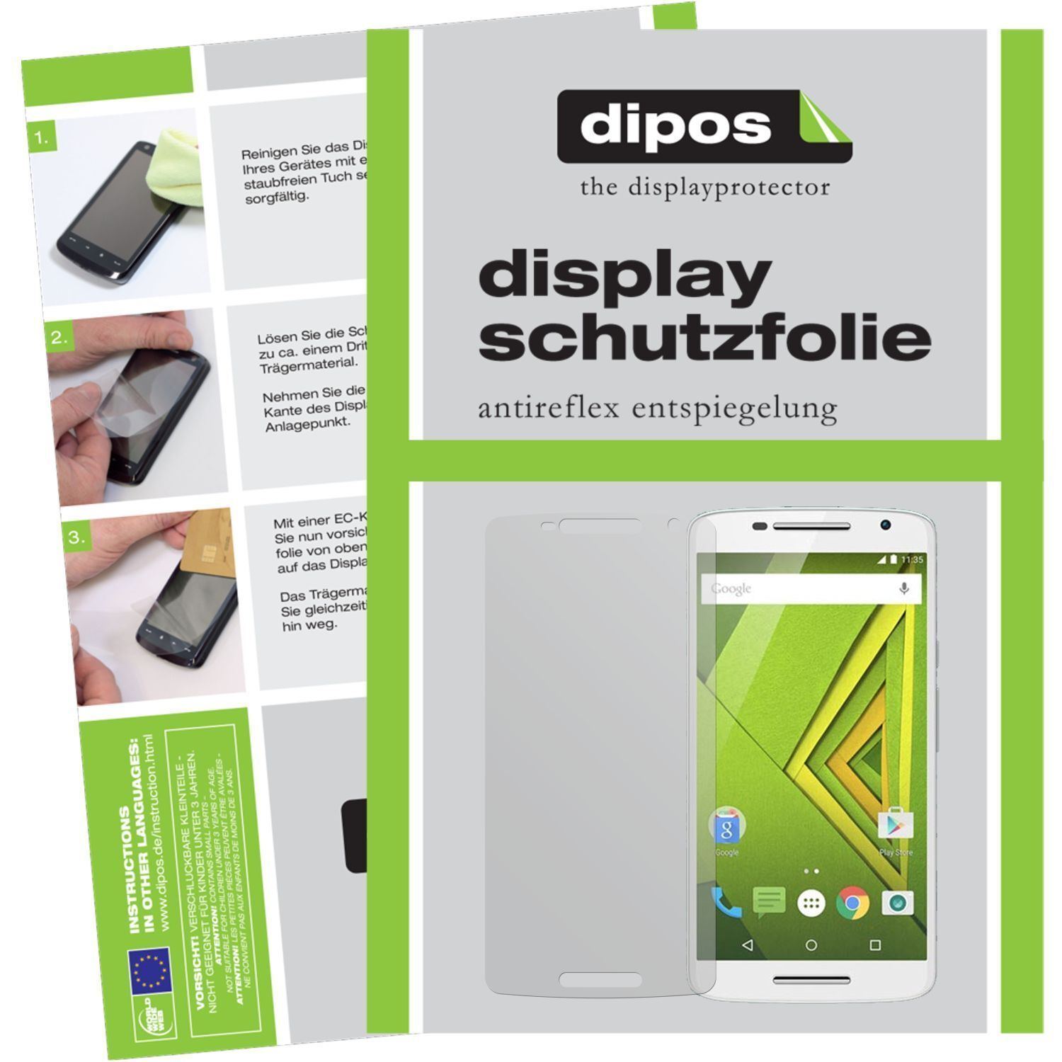 2x Schutzfolie matt für Moto X Play Motorola Displ (1)