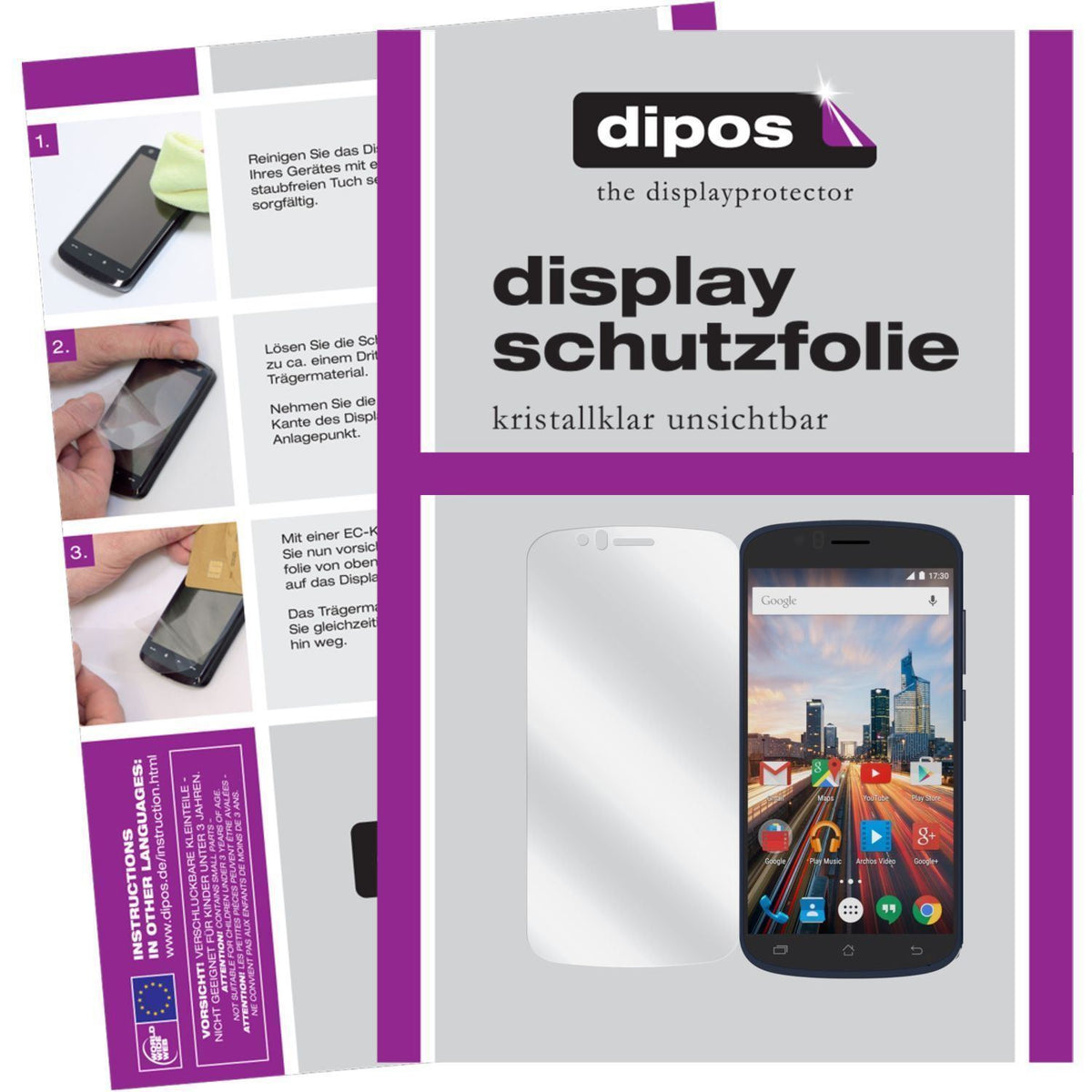 2x Schutzfolie klar für 50e Helium Archos Display- (1)