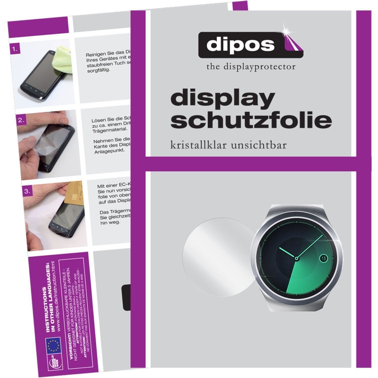 6x Schutzfolie klar für Gear S2 Samsung Display-Sc (1)