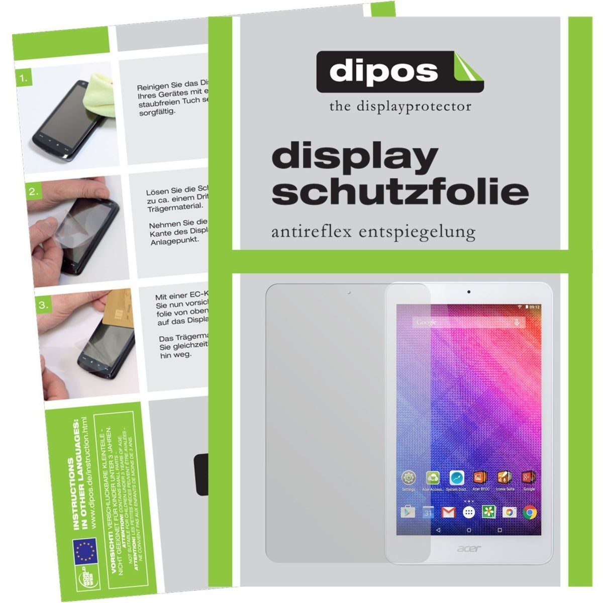 2x Schutzfolie matt für Iconia One 8 B1-820 Acer D (1)