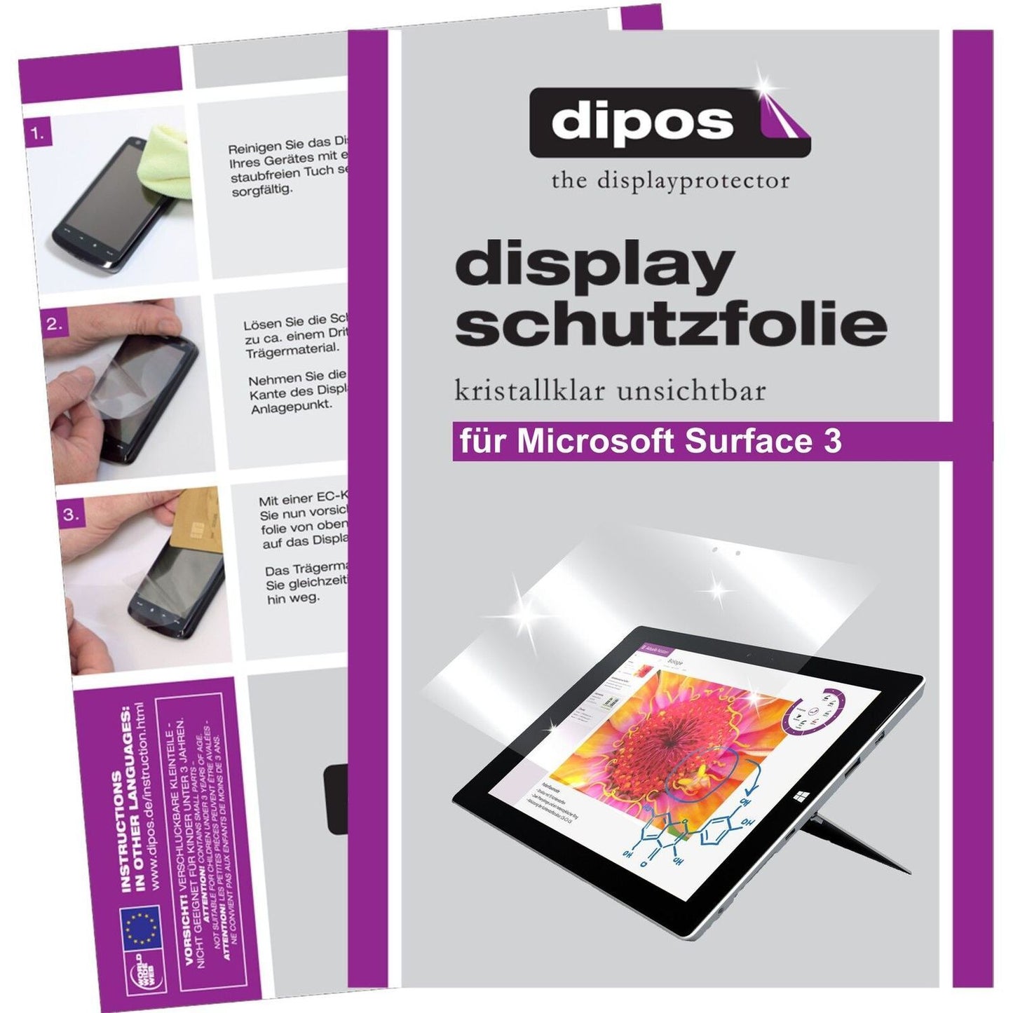 2x Schutzfolie klar für Surface 3 (10,8 Zoll) Micr (1)