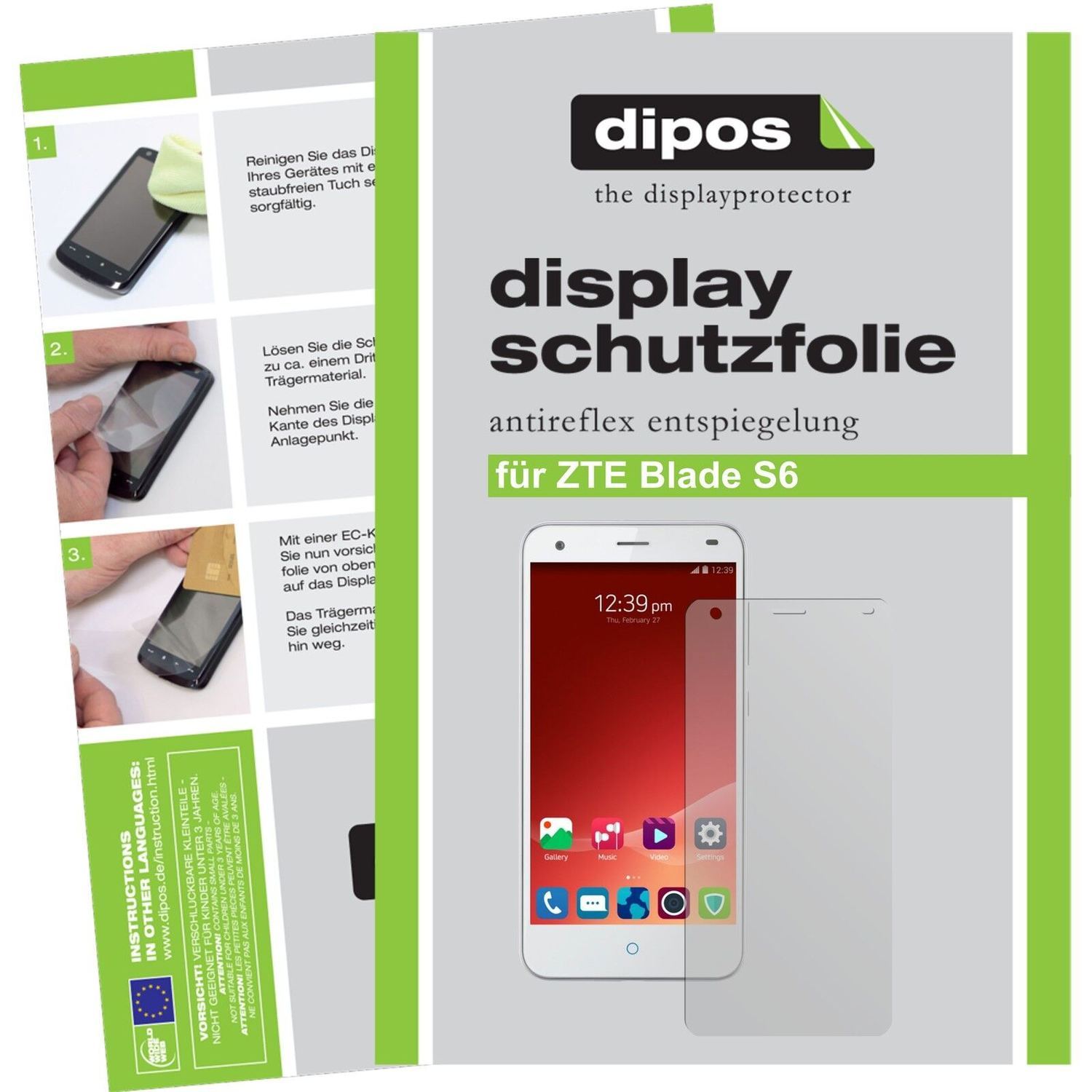 2x Schutzfolie matt für Blade S6 ZTE Display-Schut (1)