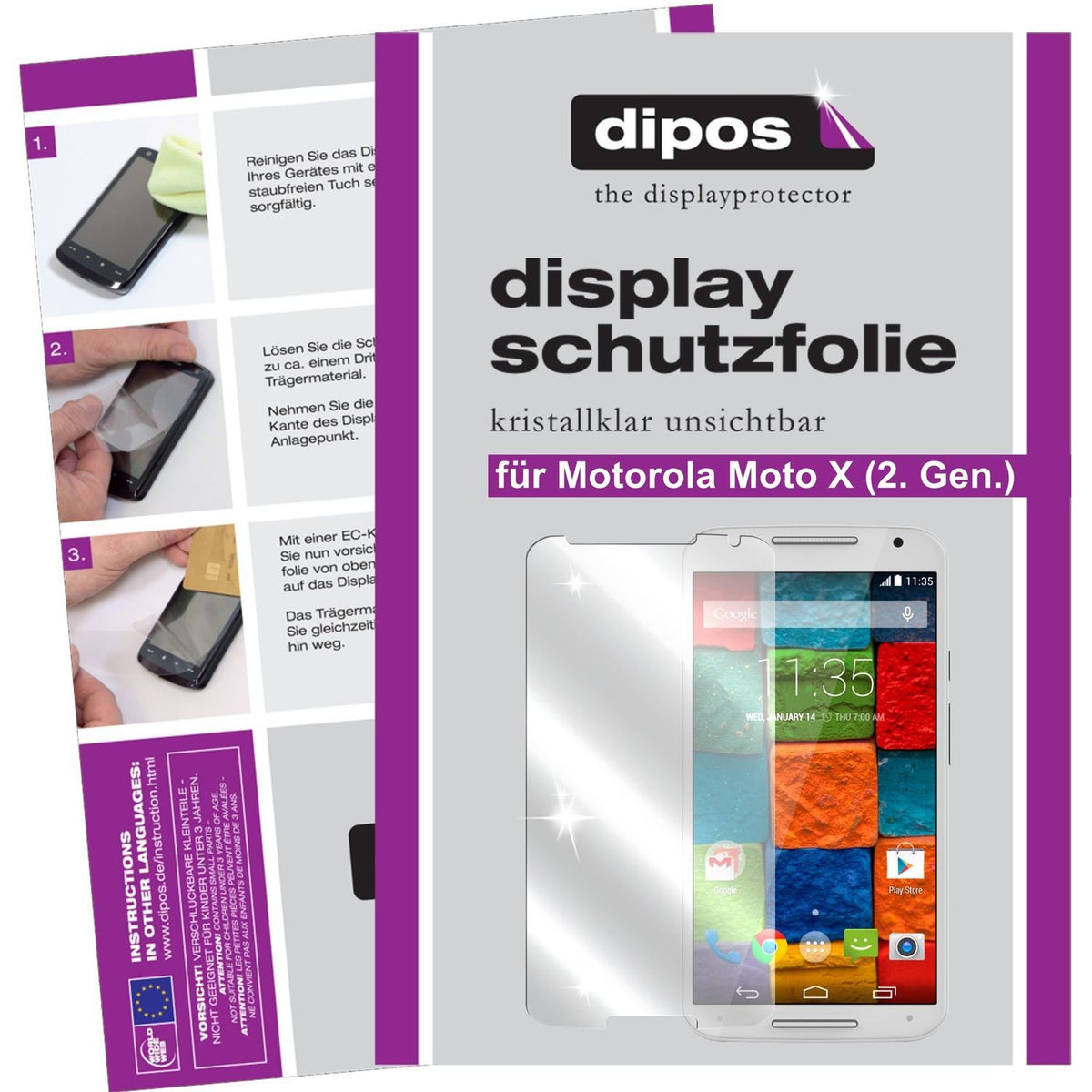 2x Schutzfolie klar für Moto X (2. Gen.) Motorola  (1)