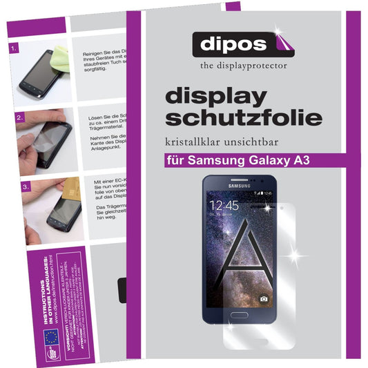 2x Schutzfolie klar für Galaxy A3 A300F Samsung Di (1)