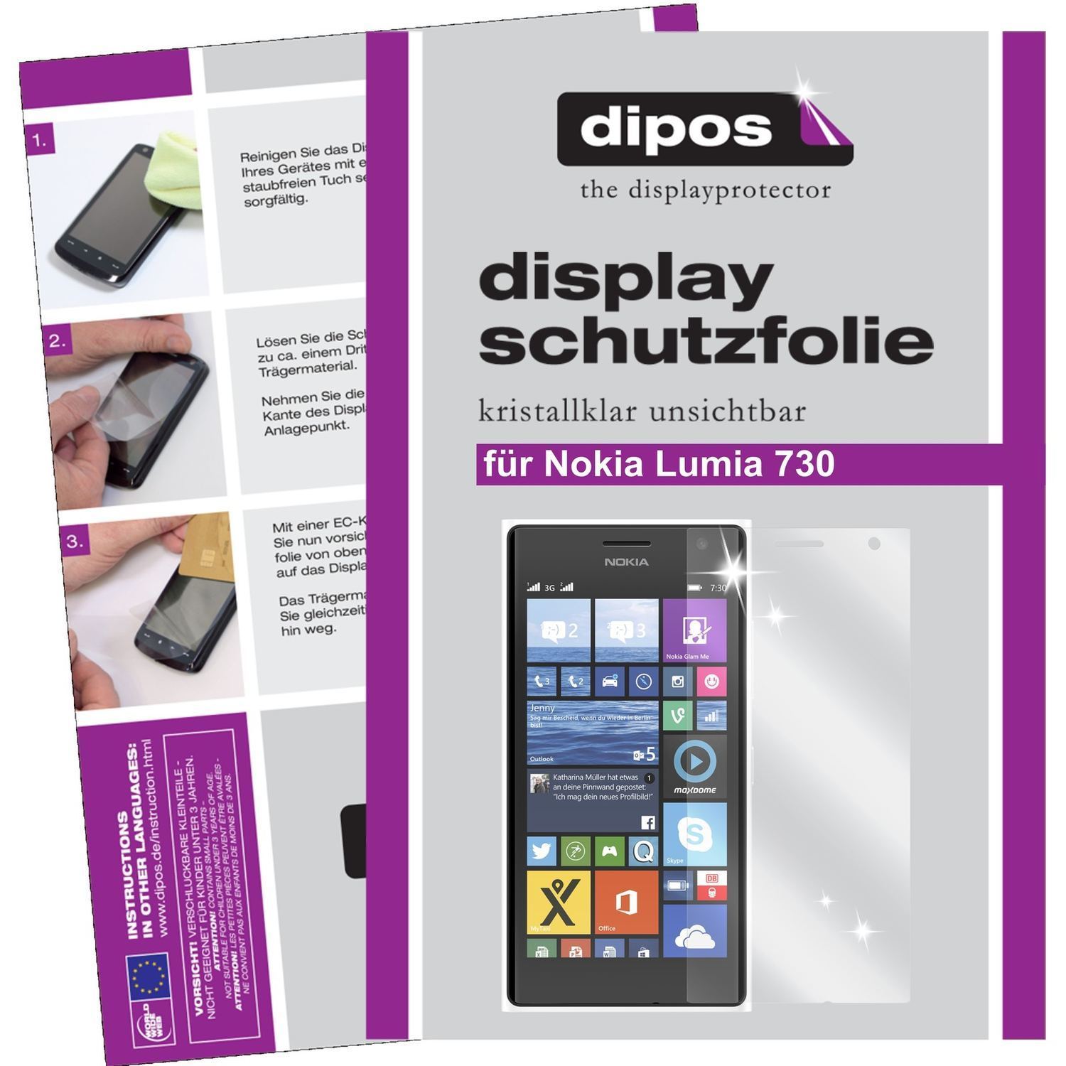 6x Schutzfolie klar für Lumia 730 / 735 Nokia Disp (1)