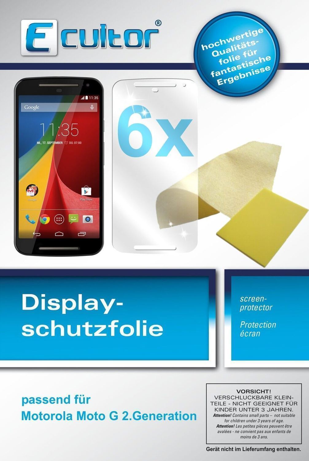 6x Schutzfolie klar für Moto G 2.Generation Motoro (1)