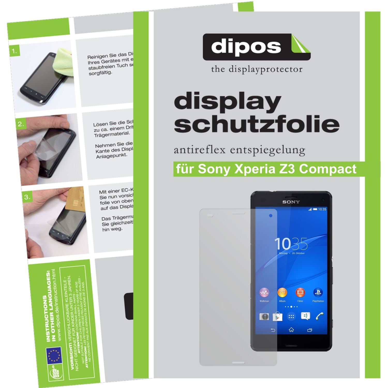 2x Schutzfolie matt für Xperia Z3 Compact Sony Dis (1)