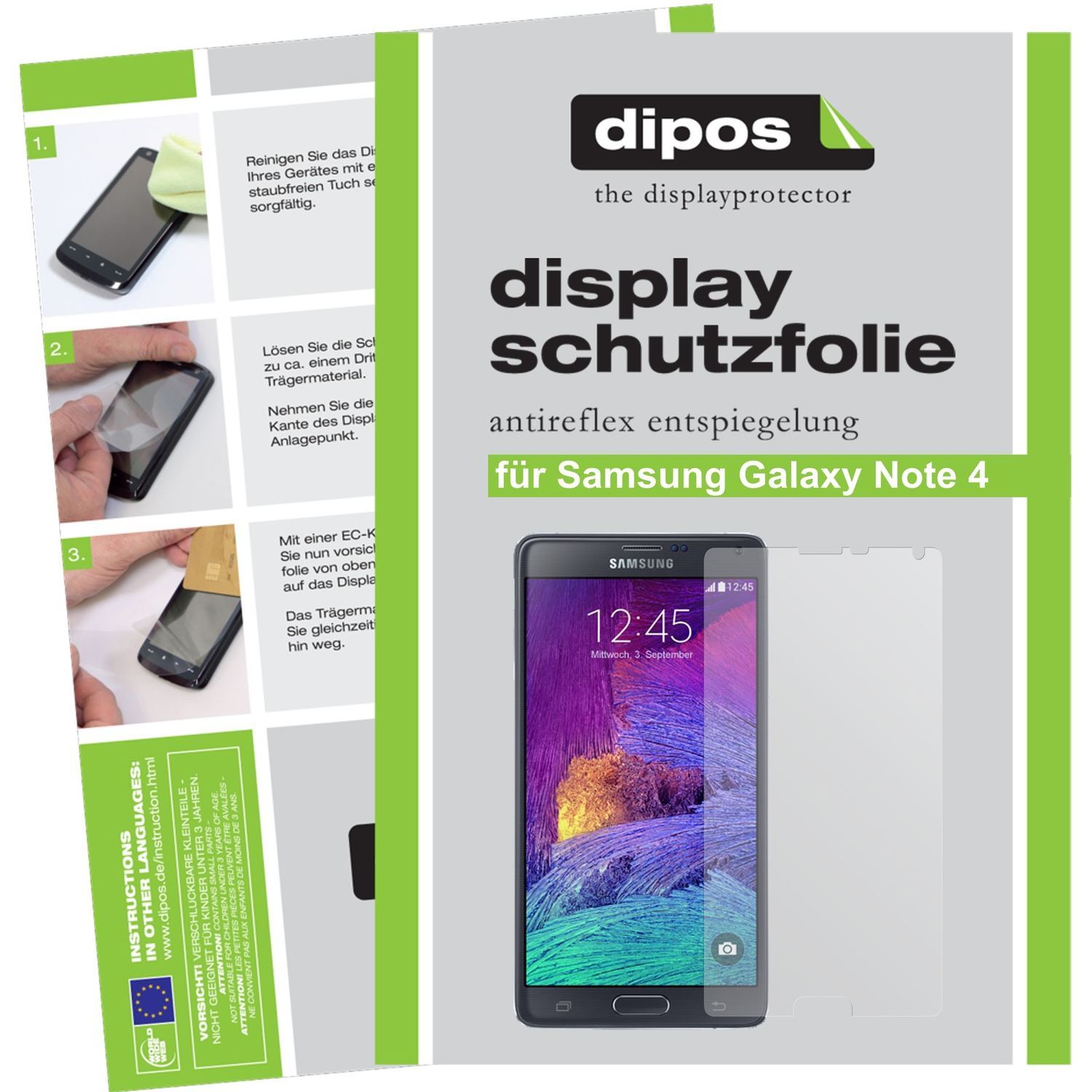 2x Schutzfolie matt für Galaxy Note 4 Samsung Disp (1)